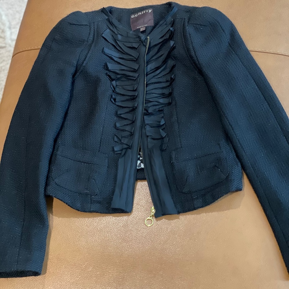 Ochirly Women’s Black Wool Short Jacket